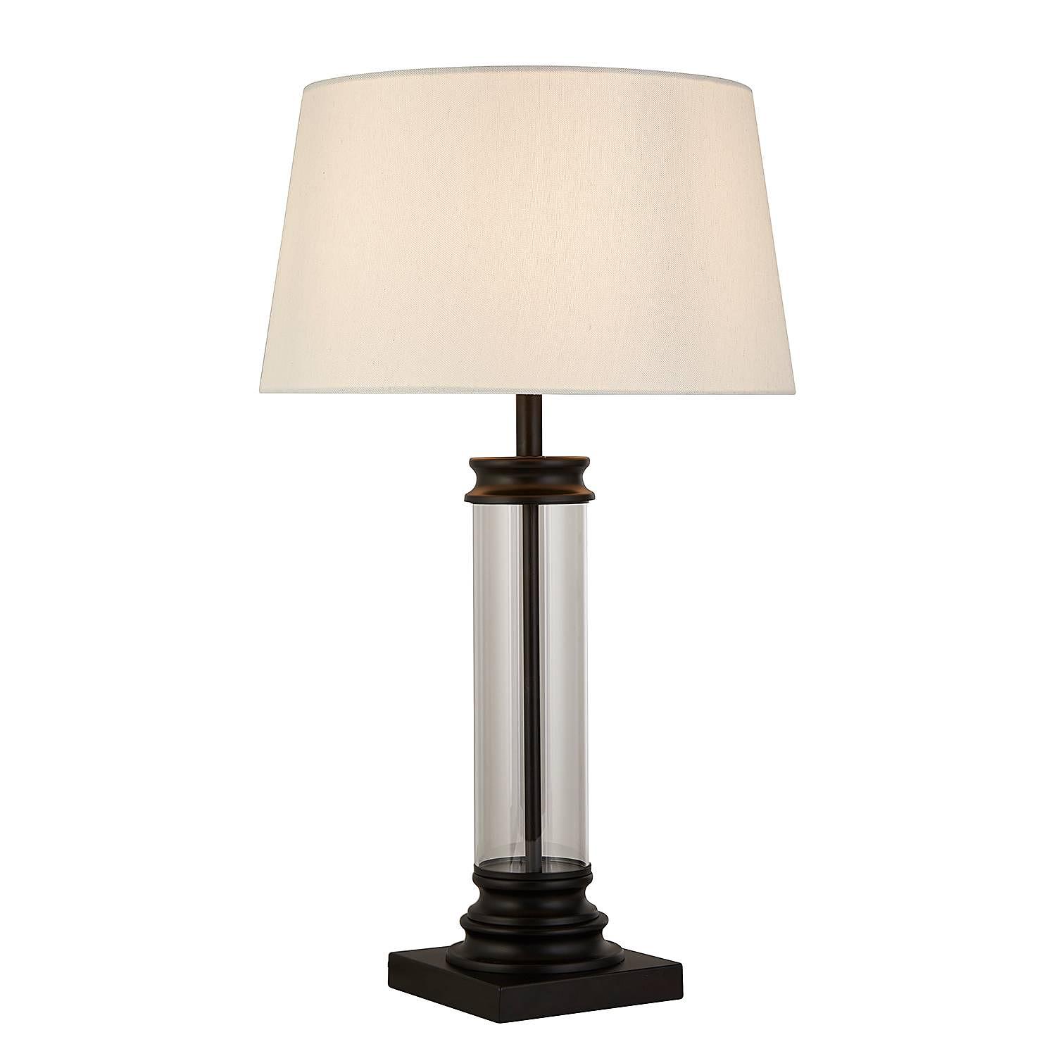 Pedestal table lamp steel black 0