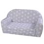 Kindersofa Royal Webstoff Grau Weiß 0