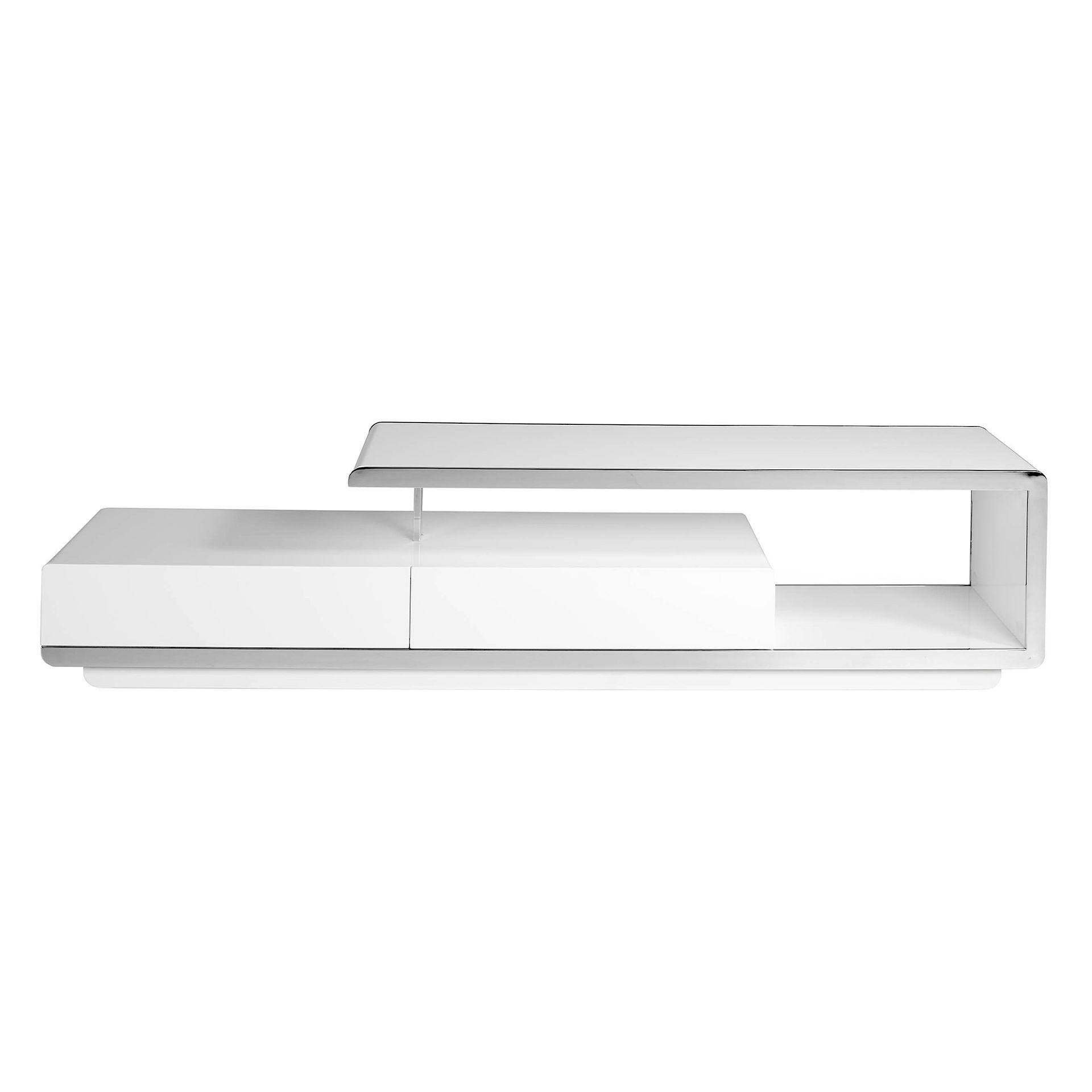 Lowboard acciaio cromato bianco 2