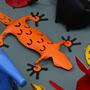 Eidechse mit Magnetfüßen aus 100% Recyceltem Leder Orange 4