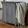 Wäschekorb Aluminium Textil Grau 6