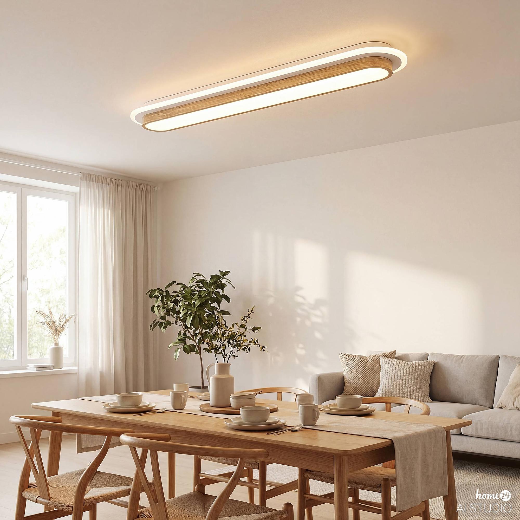 Ceiling Light Enari 1-Light Acrylic Glass Solid Pine 2