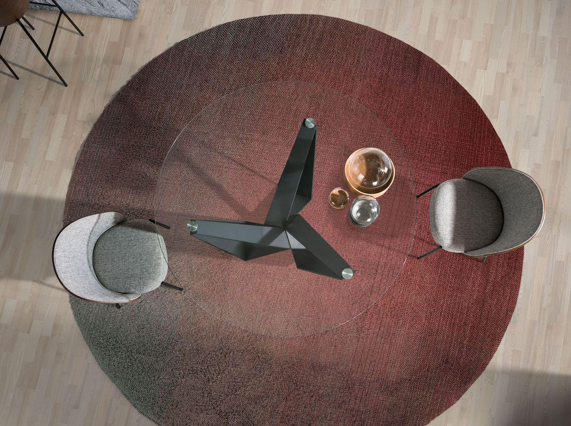 Round dining table Glass/Black steel Ø 150cm 6