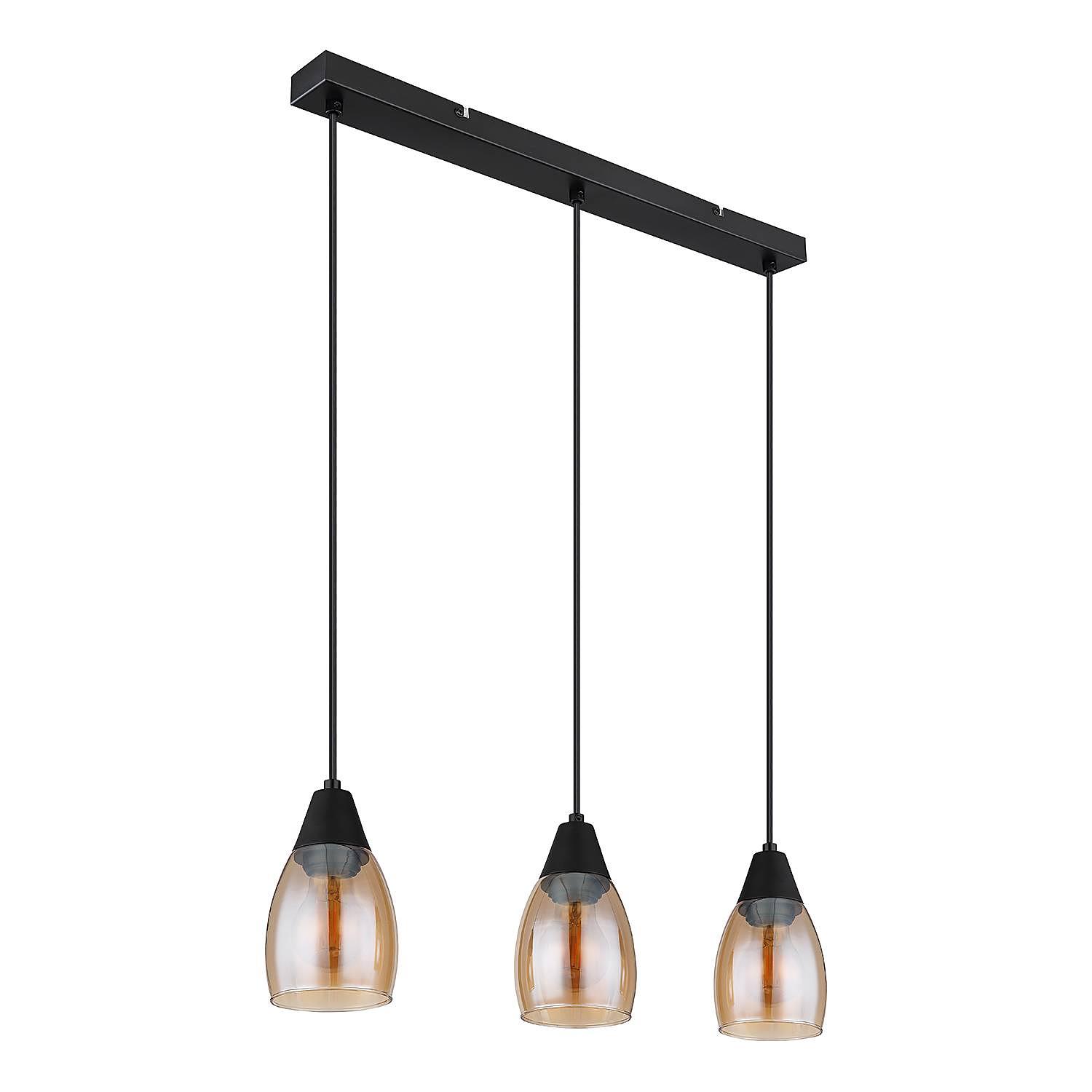Pendelleuchte Reid Farbglas Schwarz 4