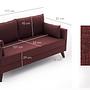 Bella Sofa 2-Sitzer Rot 6