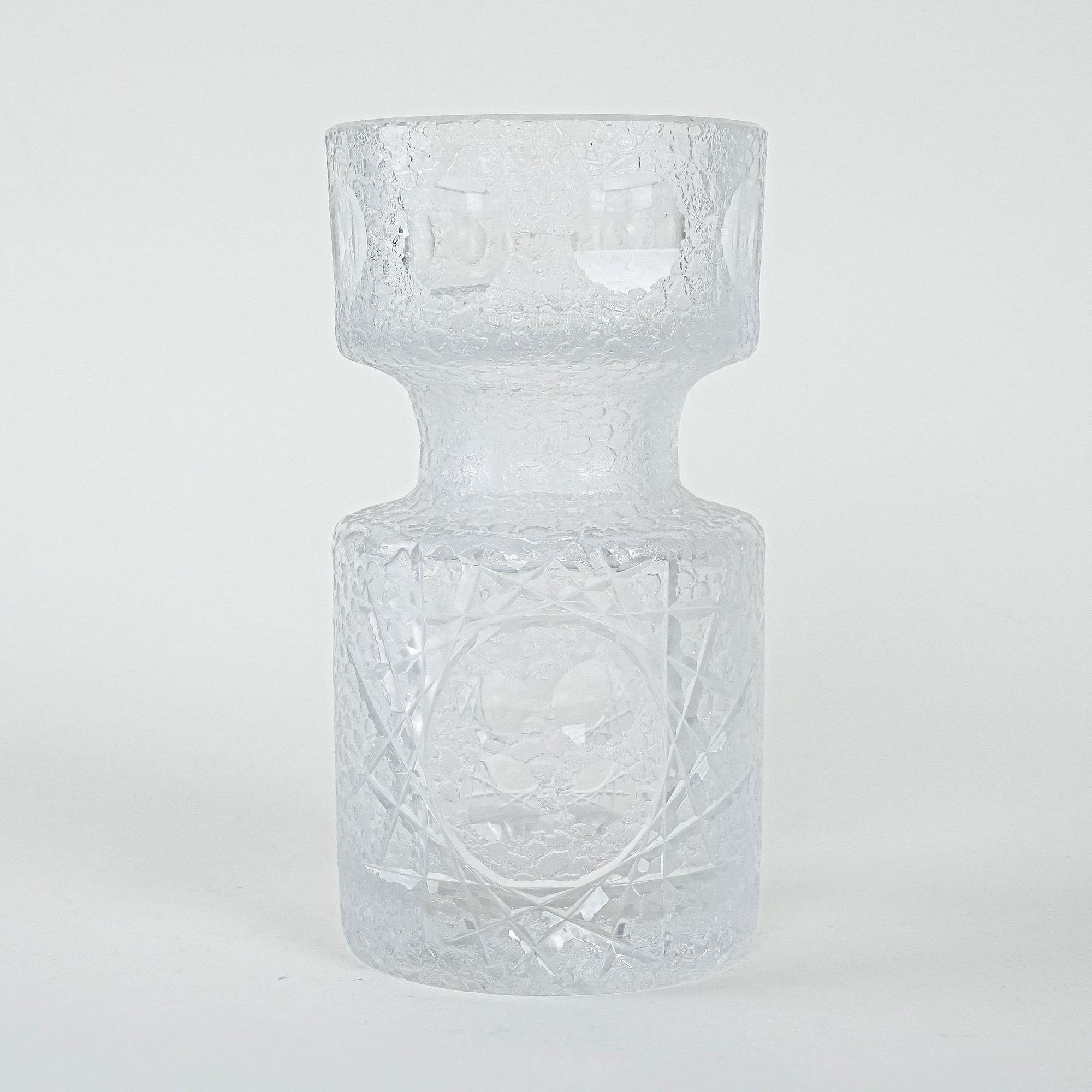 Glasvase Transparent 1960er Jahre 1