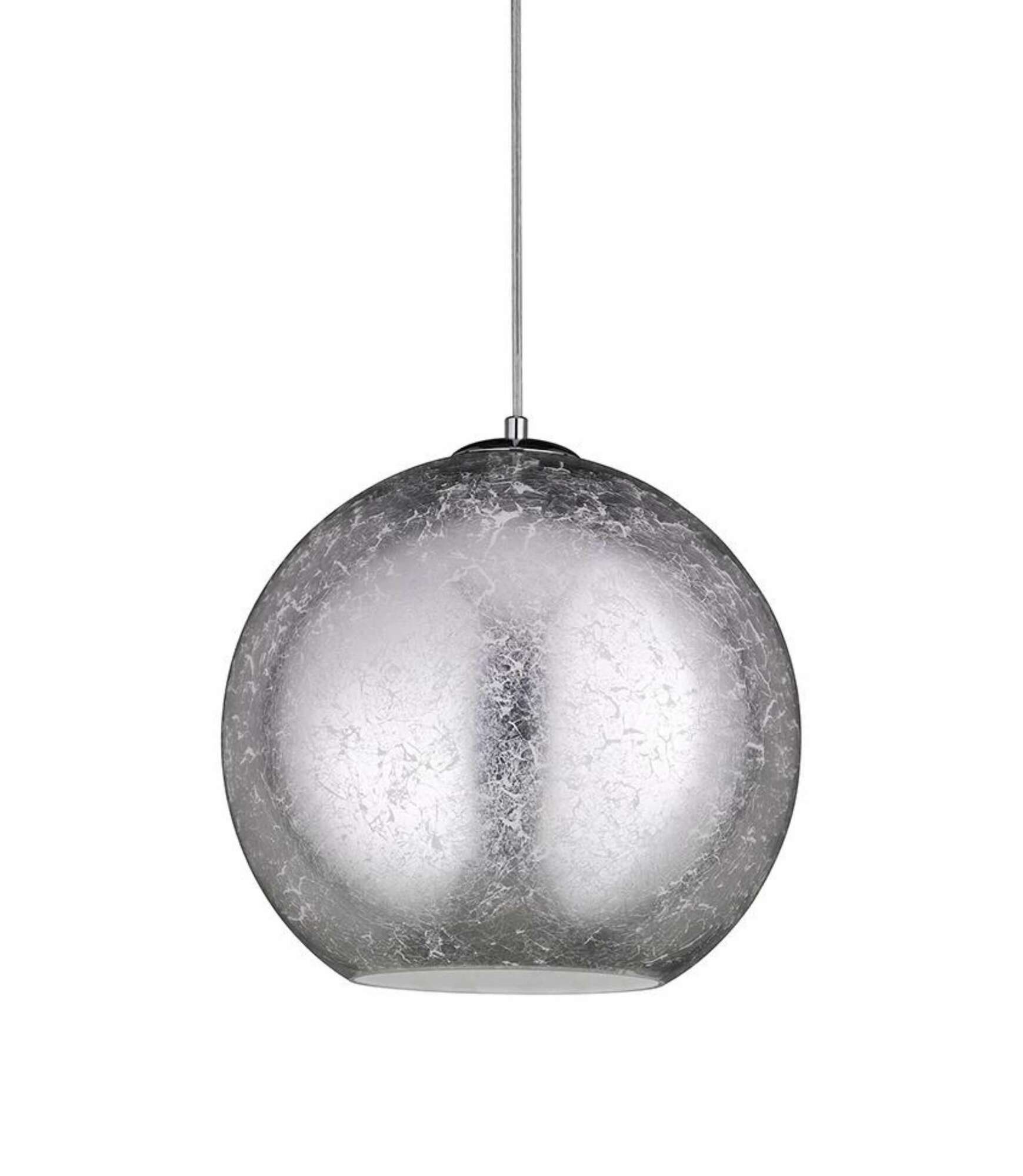 Pendelleuchte 1-flammig Glas Metall Silber 0