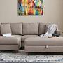 Eva Sofa Récamiere Links mit Hocker Creme 0