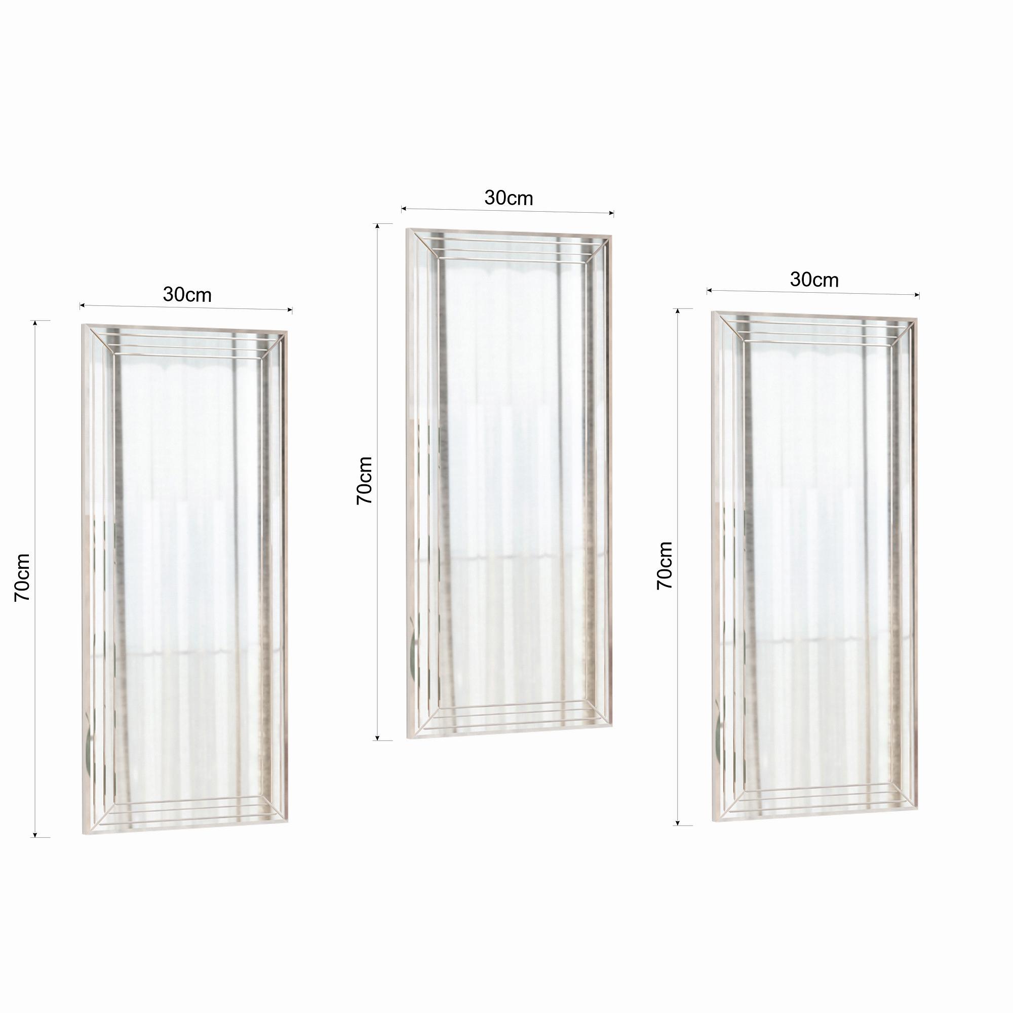 3x Mini Mirror Transparent 6