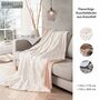 Couchdecke aus Fellimitat Creme 1