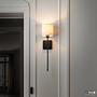 Este Wall Lamp with Rechargeable Bulb White Black 4