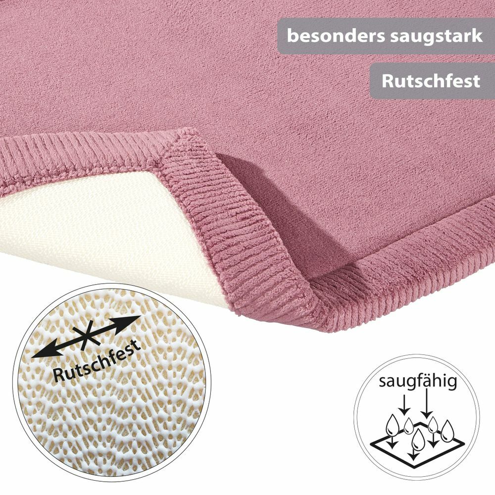 Rutschfeste Microfaser Badematte mit Memory Foam Orchidee 5