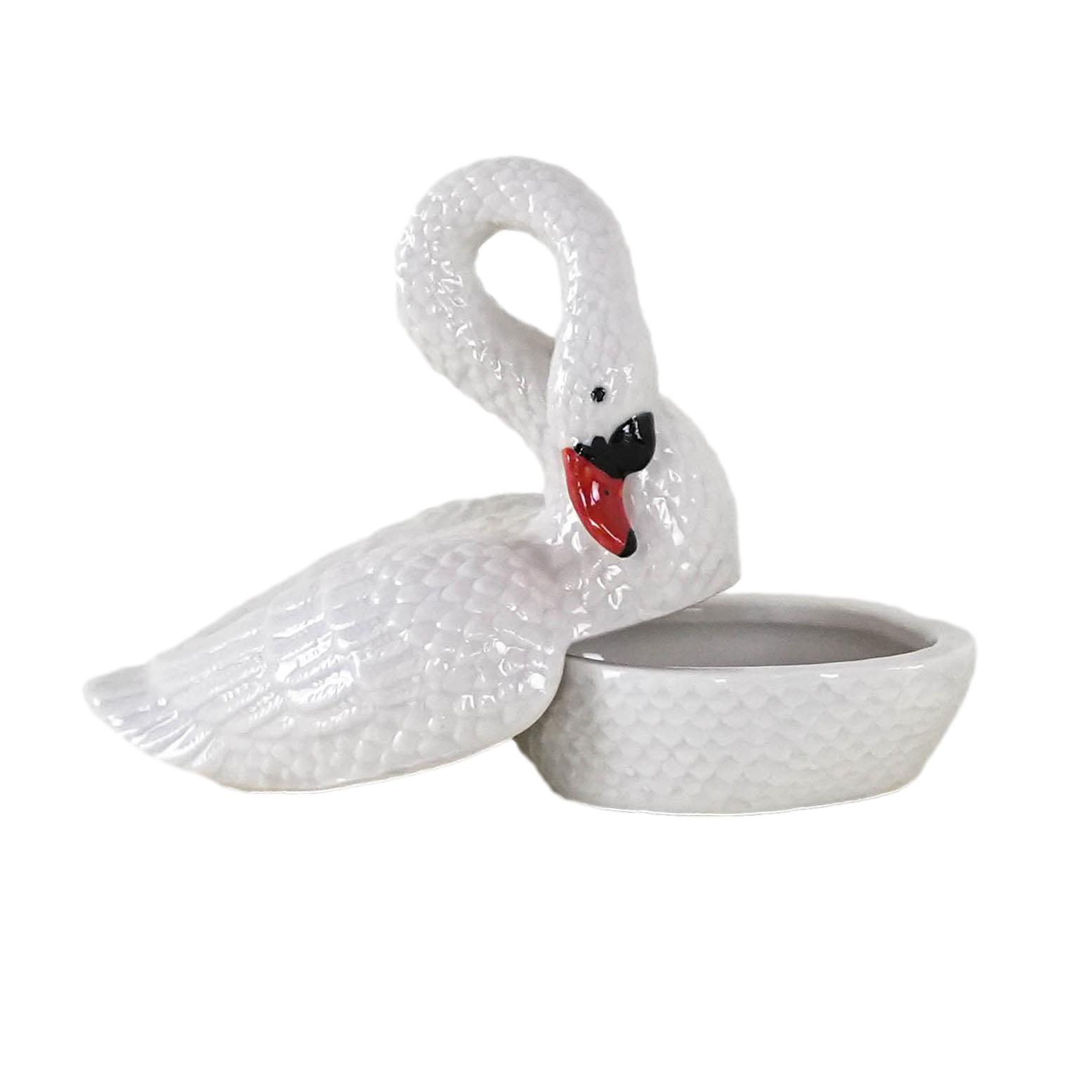 Schwanendose Porzellan Weiß 1960er Jahre 0