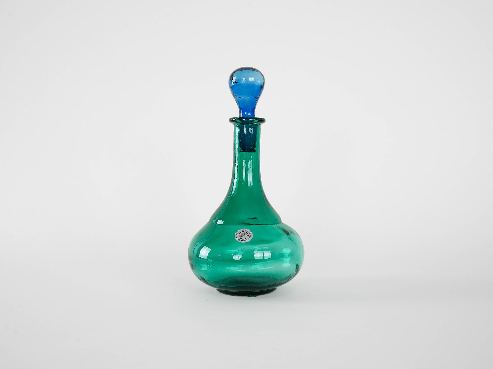 Glass carafe Green 1990s 2