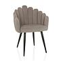 SCALLORE Dining chair in shell shape velvet grey 0