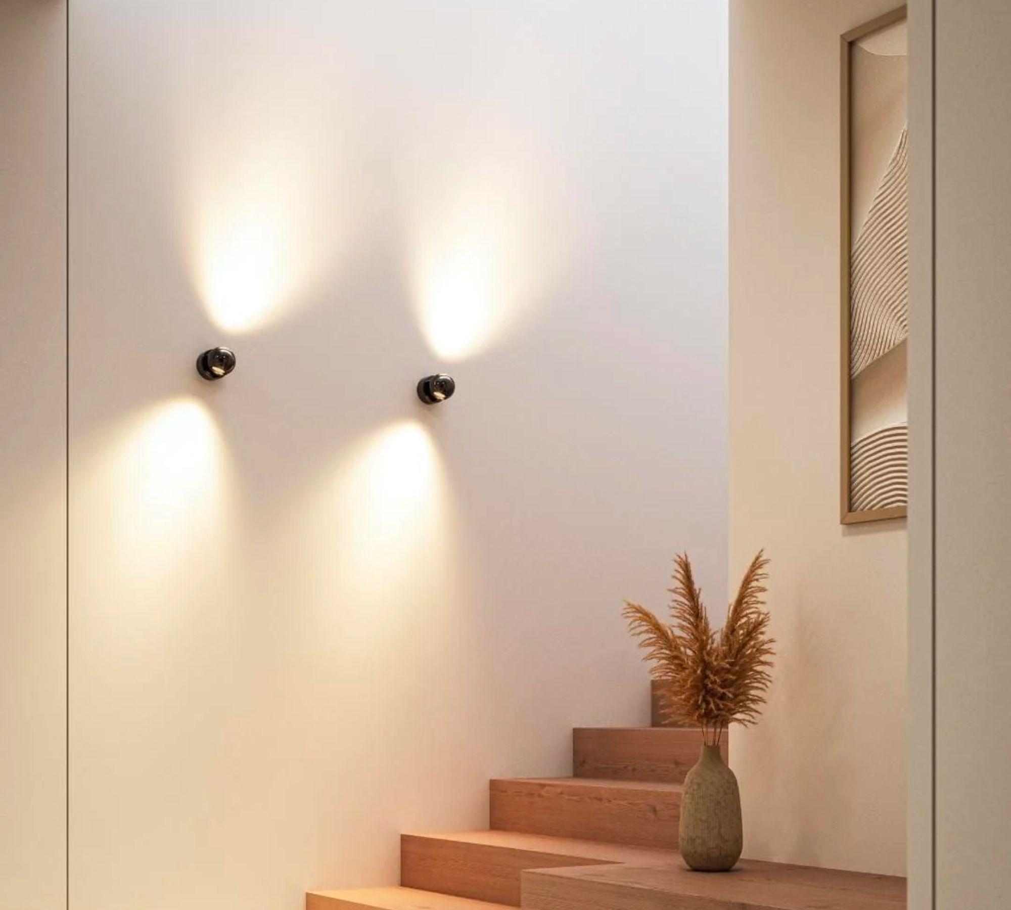 Pontos Wandleuchte Glas Aluminium Schwarz 2