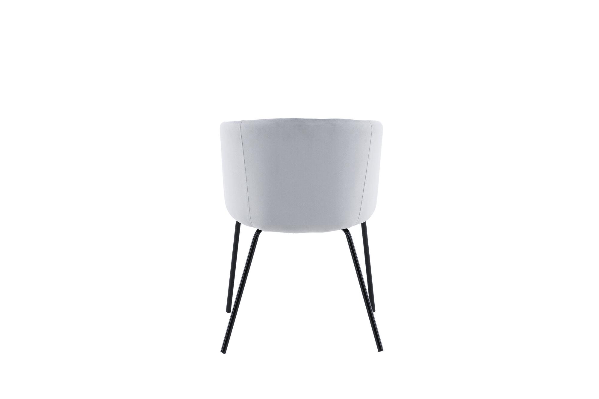 Berit Armlehnstuhl Samt Hellgrau Schwarz 6