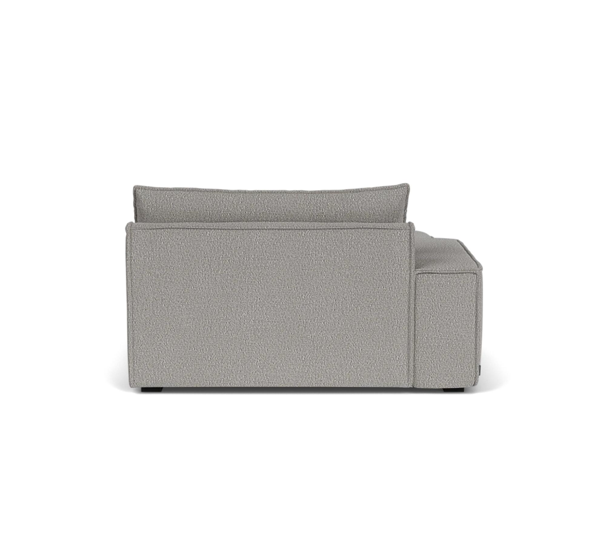 Daphne 1-seater chaise longue left Maya warm grey 3