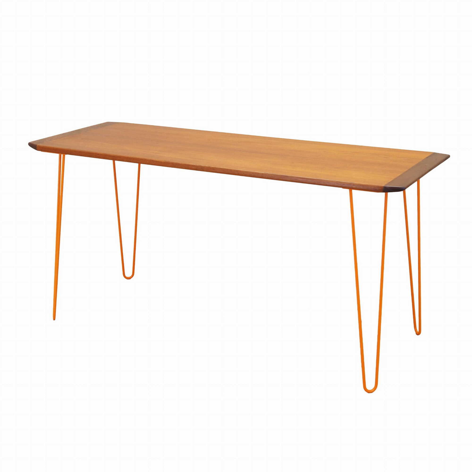 Vintage Schreibtisch Teakholz Metall Braun 1970er Jahre 0