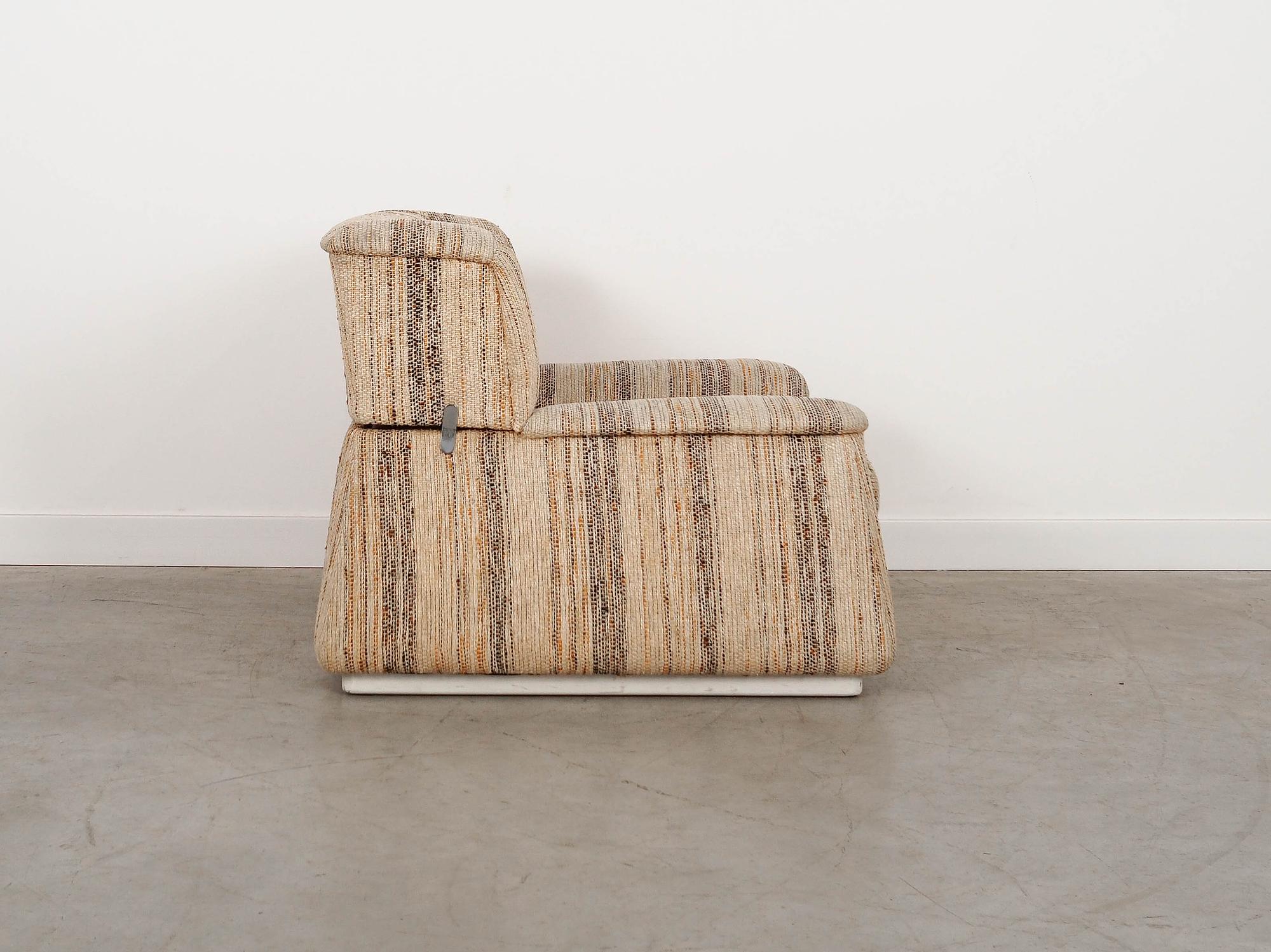 Saporiti Loungesessel Stoff Beige Holz 1960er Jahre 11