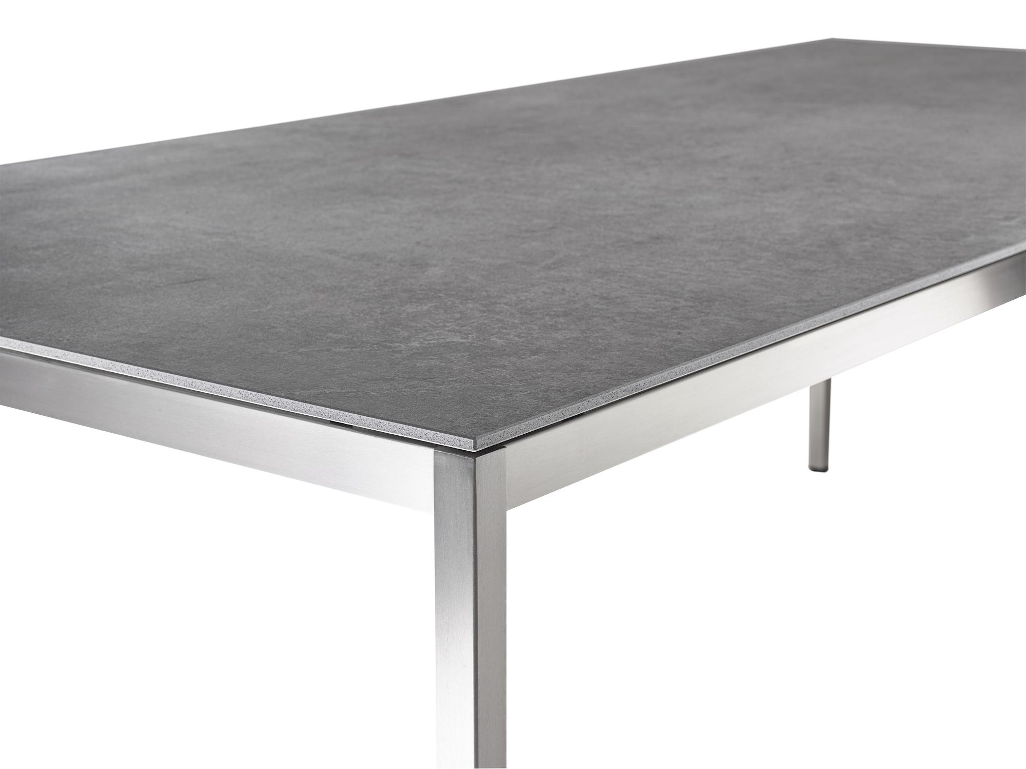 Slimm Tisch Edelstahl HPL-Platte Anthrazit 220 x 100cm 3