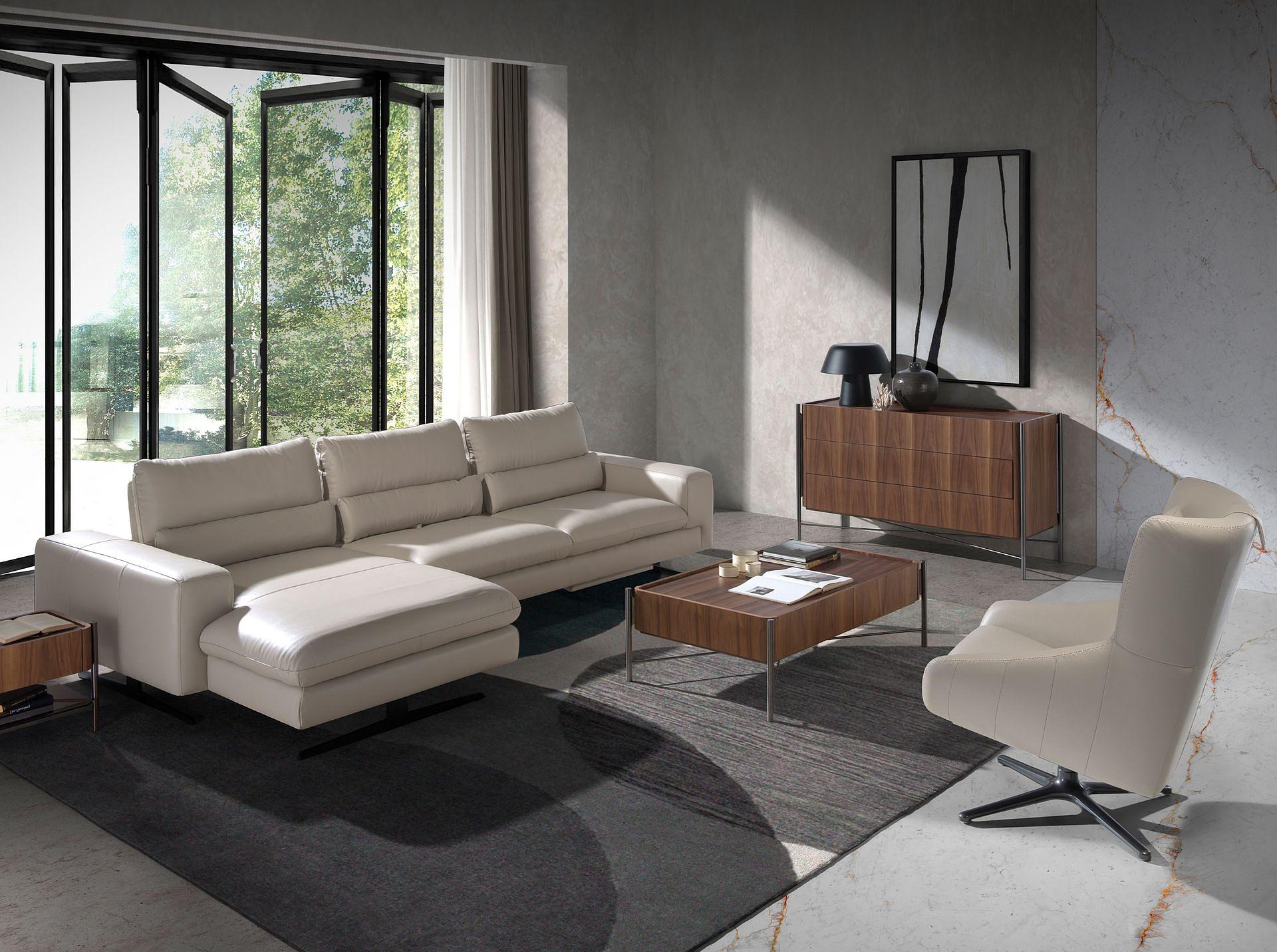 Grey taupe leather swivel armchair 5090 6