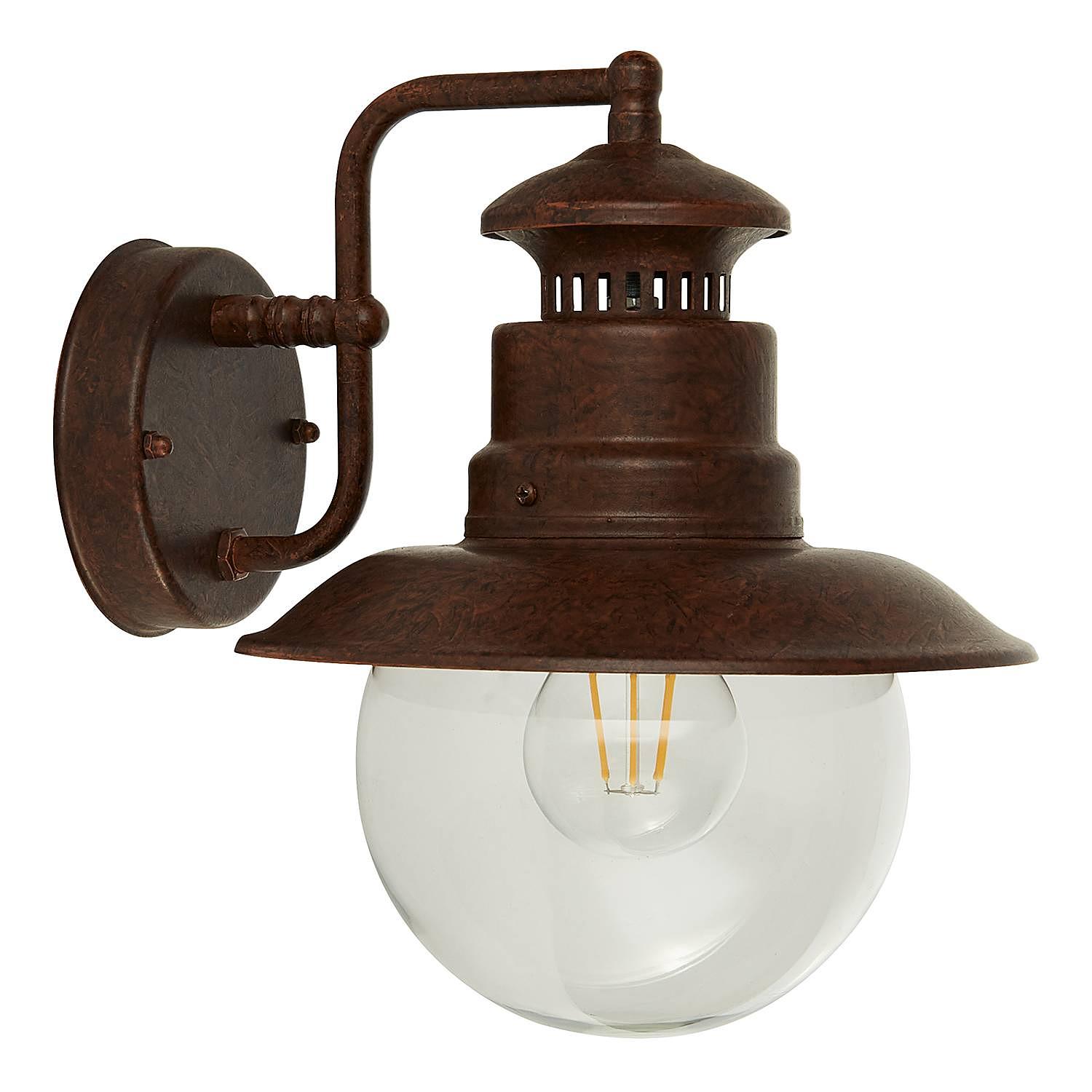 Station Wall lamp Clear glass Steel Brown 1