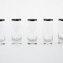 Glass Set Hollywood Regency Style Transparent 1970s 3