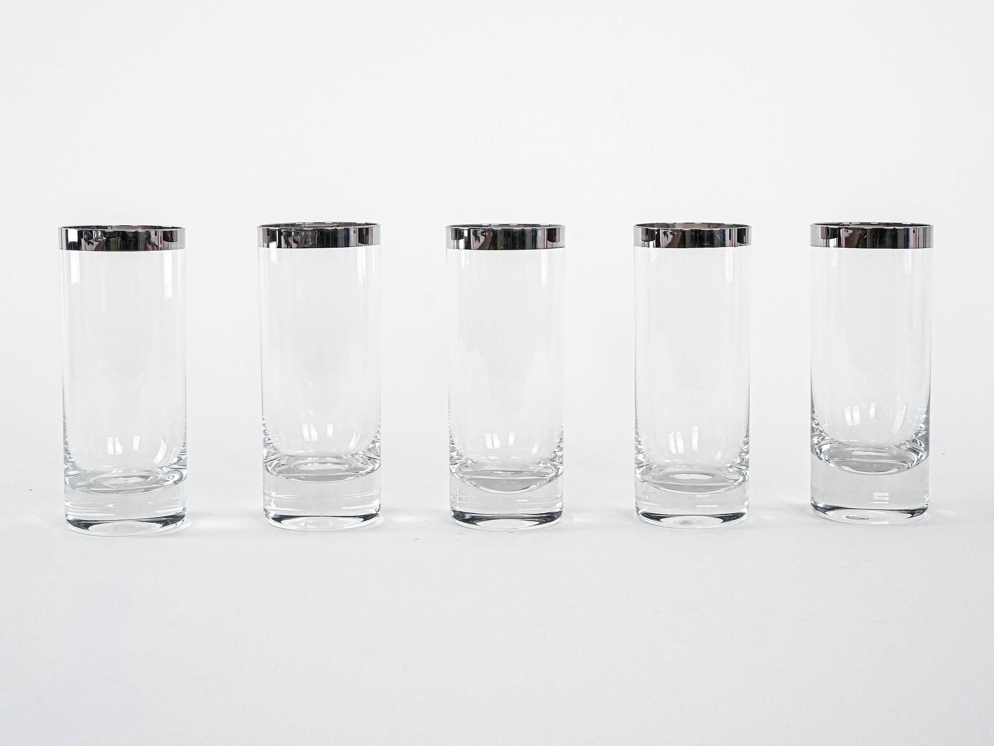 Glass Set Hollywood Regency Style Transparent 1970s 3