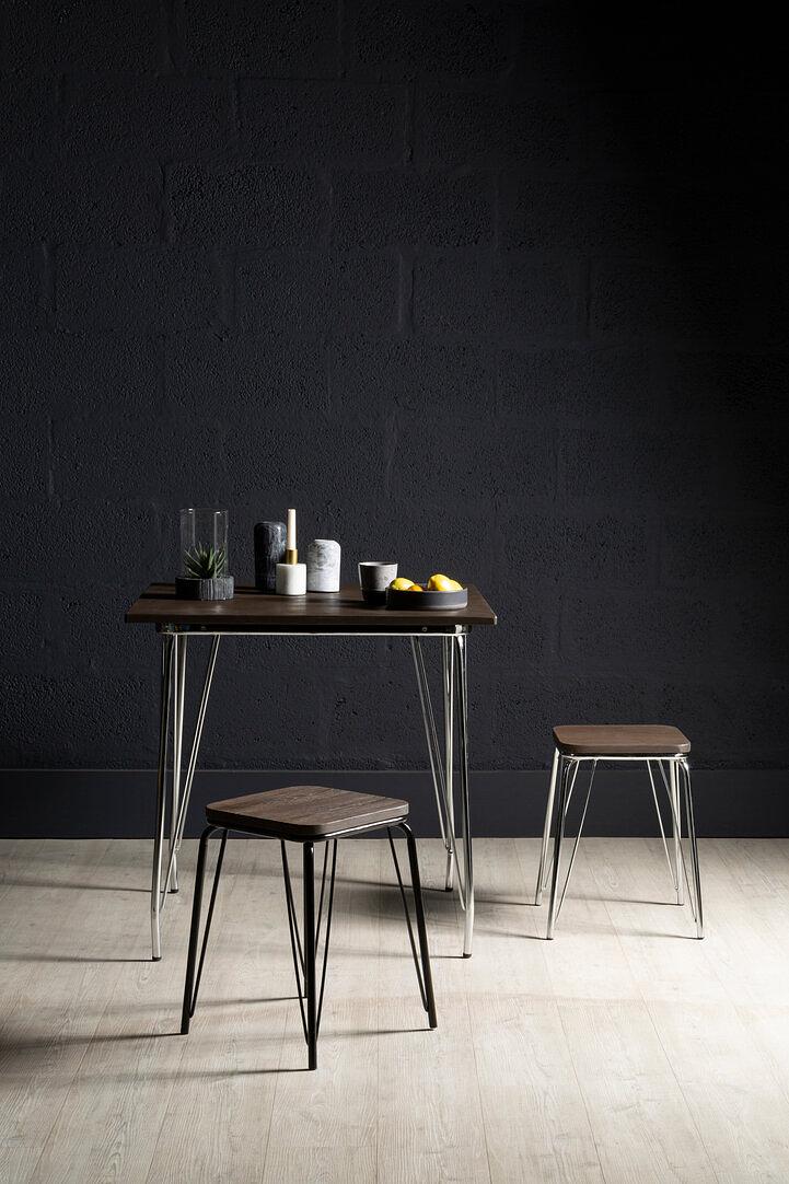 District Side Table Elm wood Metal 2