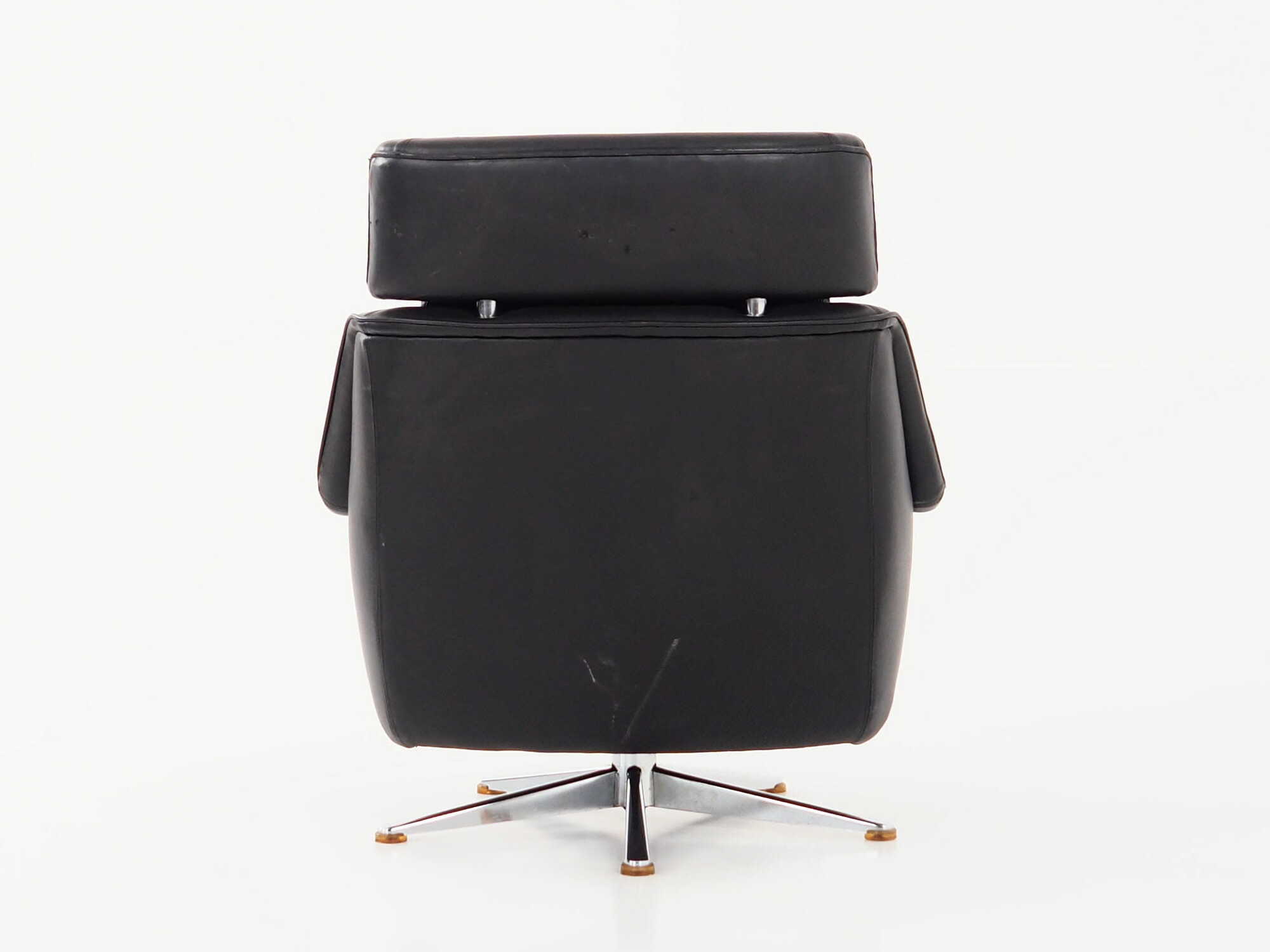 Vintage office chair leather black 1970s 6