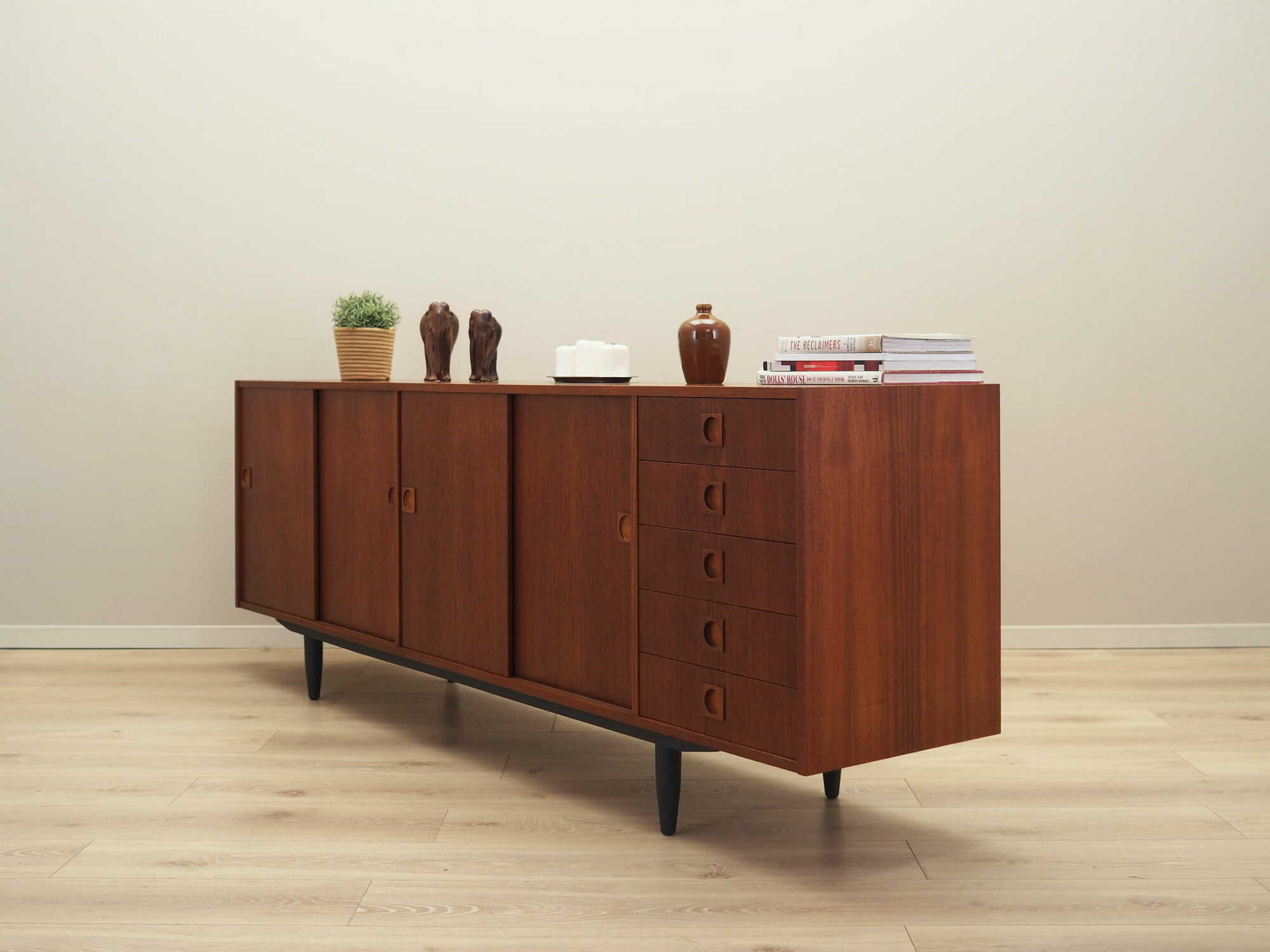 Vintage Sideboard Teakholz Braun 1960er Jahre 3