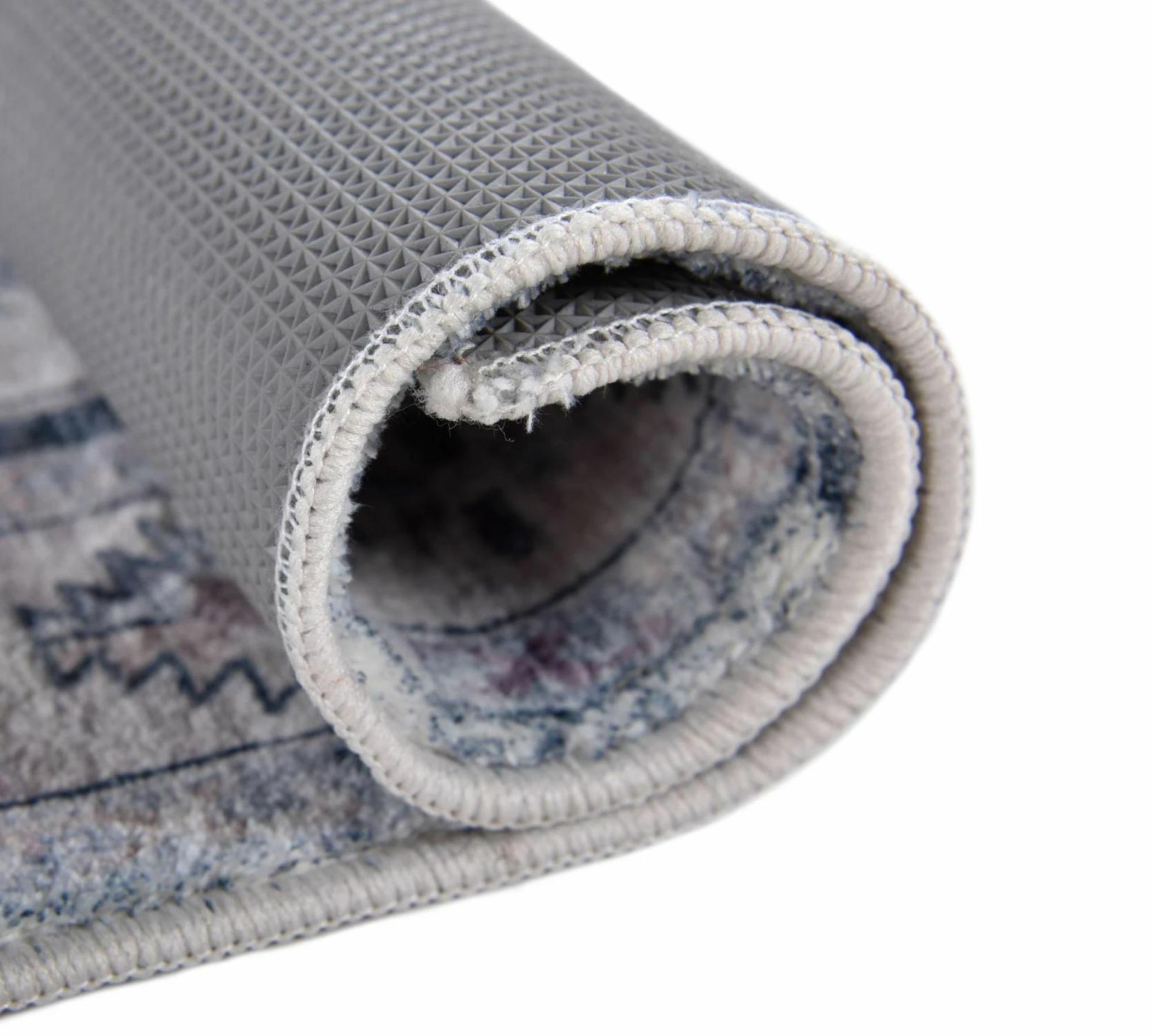 Badteppich Textil Grau Gemustert 70 x 120 cm 2