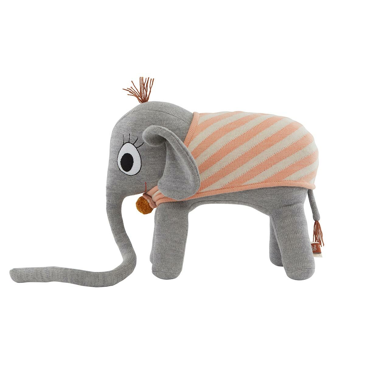 Ramboline Elephant Plüschtier Baumwolle Grau 8