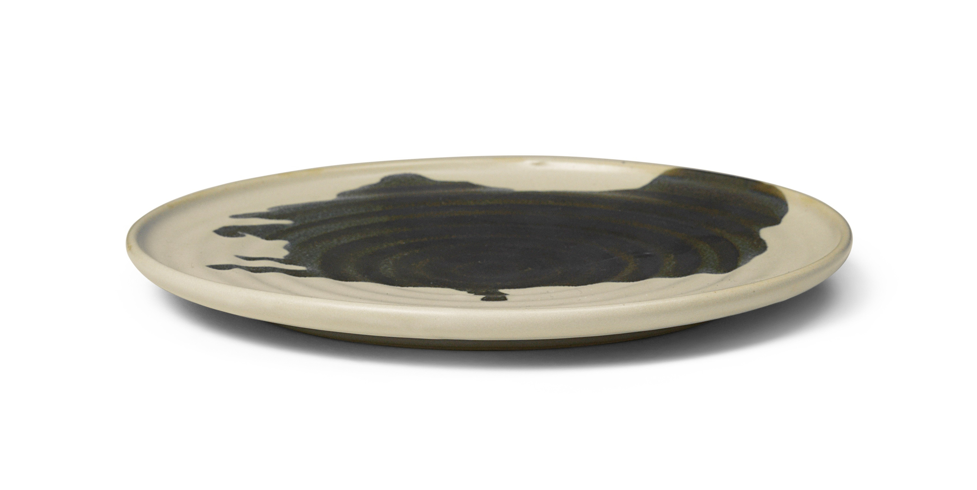 Omhu Teller Beige Graphitschwarz Ø 26.5cm 0