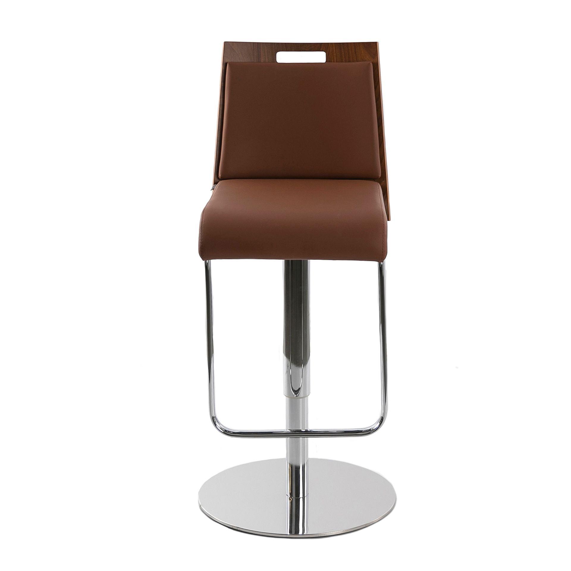 Swivel Bar Stool Faux Leather Brown 1