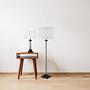 Pedestal table lamp steel black 1