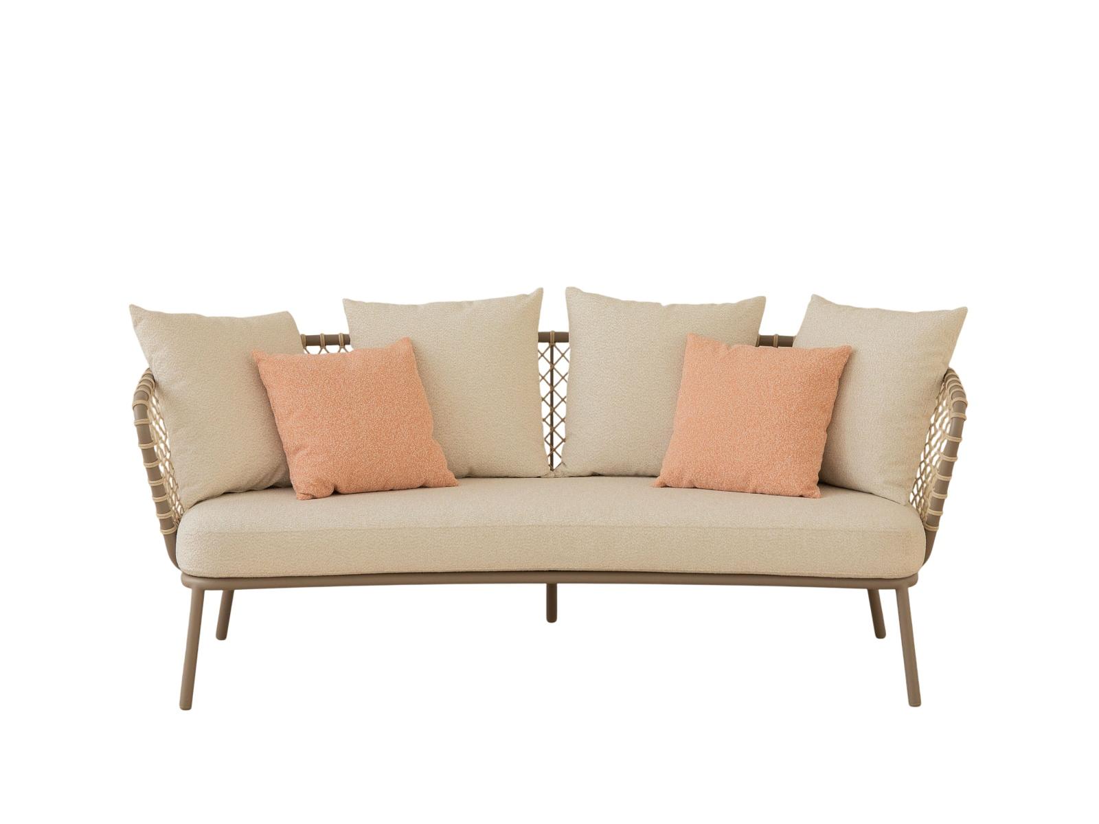 2-Seater Outdoor Sofa Canar Polyester Beige 1