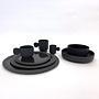 Tableware set 5 people ceramic dark grey 0