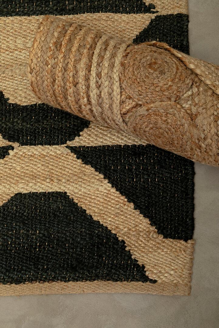 Bosie Demir Runder Schwarzer Jute-Teppich 1