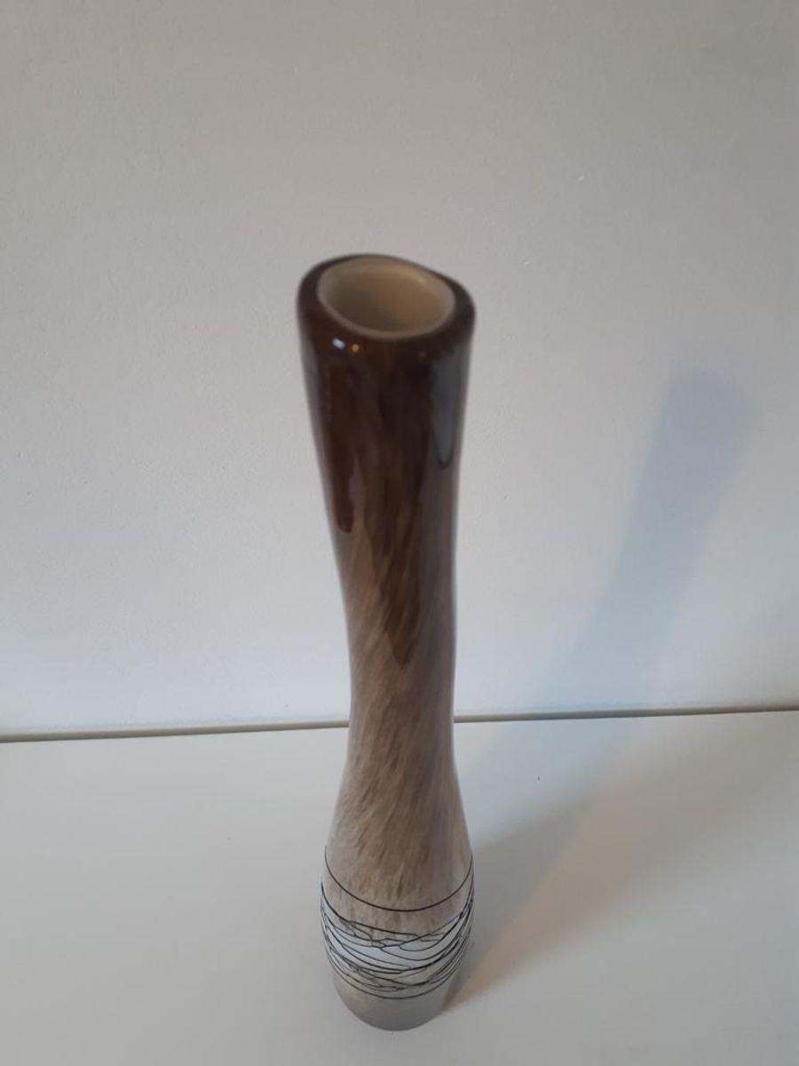 Vintage Vase Glas Braun 2