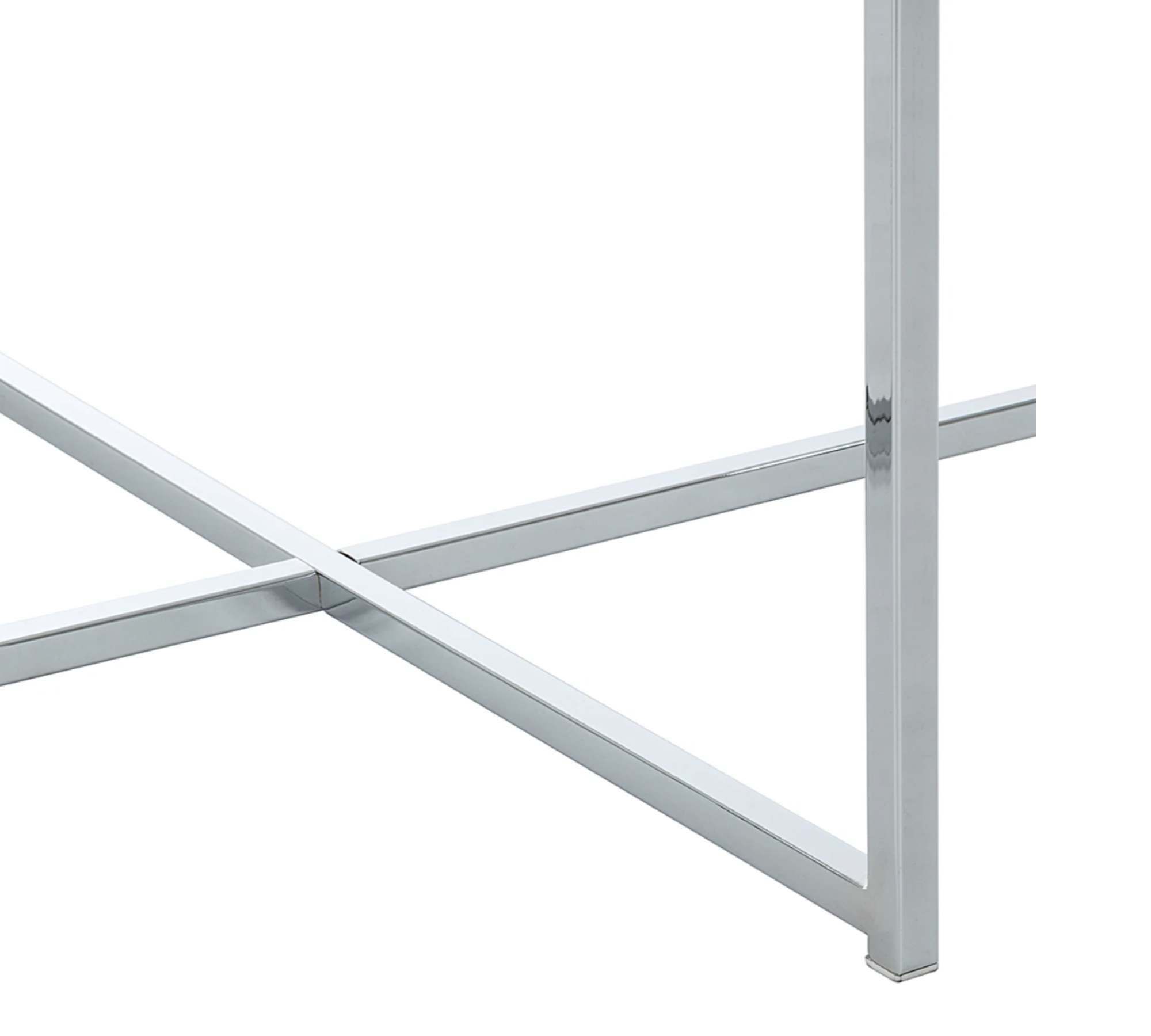 Beistelltisch Glas Metall Silber 5