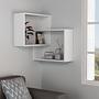 Ring wall shelf Wood veneer White 1