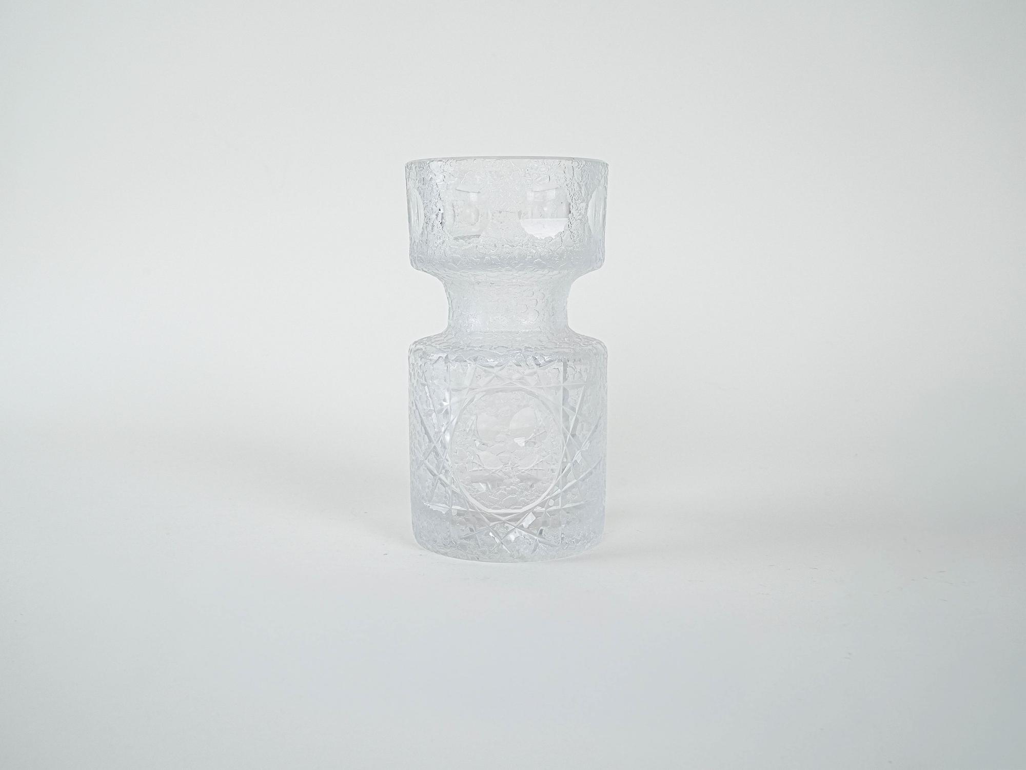 Glasvase Transparent 1960er Jahre 2