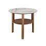 Runder Beistelltisch Marmor Nussbaum 1