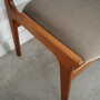 4x Vintage Stuhl Teakholz Samt Braun 1960er Jahre 3