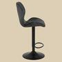 2x Barhocker in Steppoptik Samt Anthrazit  2