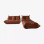 Togo Lounge Set 3-piece High-gloss Leather Whisky Brown 0