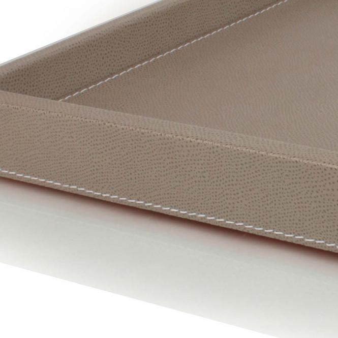 Osvaldo Tablett Leder Taupe 1