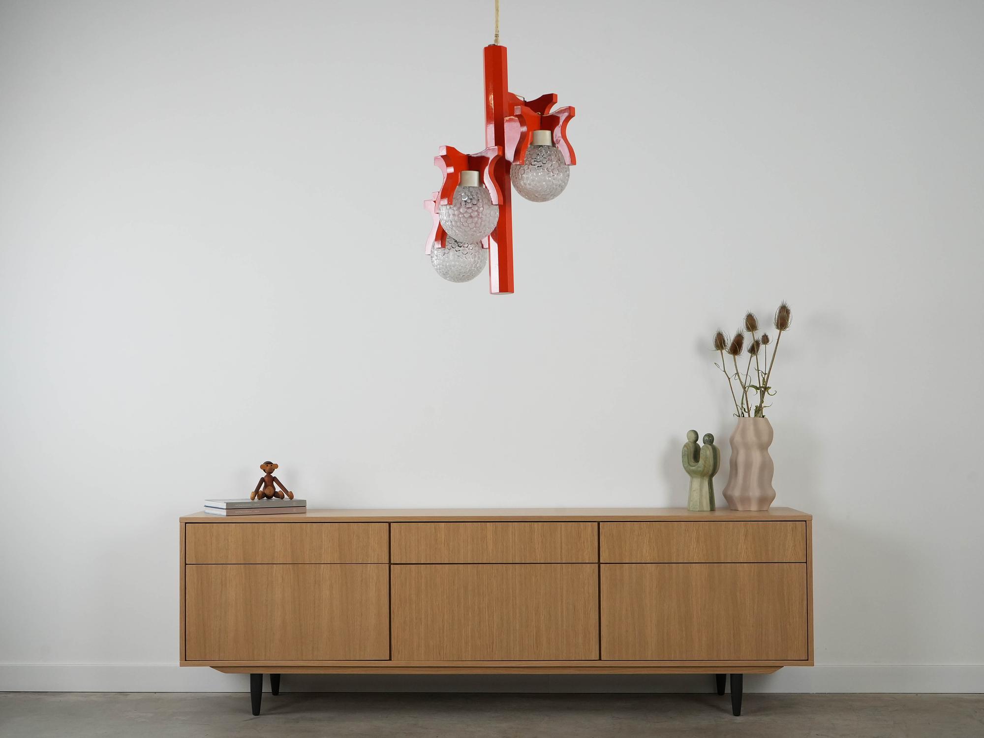 Space Age Pendant Lamp Orange 1970s 4